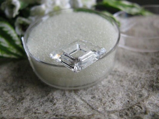 Swarovski Square Ring crystal, 1,4 cm, Kristallglas, Facettenschliff facettiert