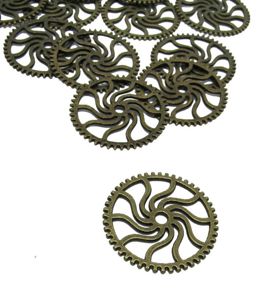 20 Zahnräder Farbe Bronze, 2,45 cm, Steampunk, Scrapbooking, verzieren, Zahnrad