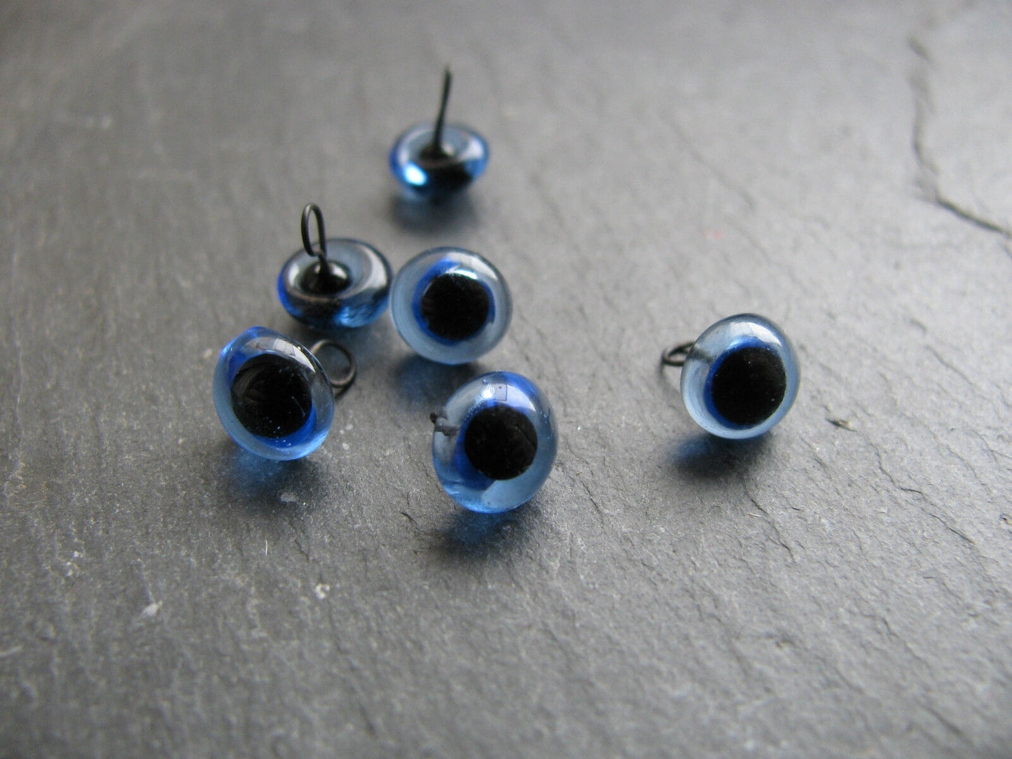 3 Paar Glasaugen, blau mit Pupille ca 6 mm, Bären nähen, Künstlerbären