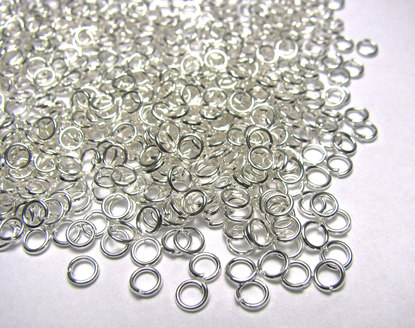 100, 200, 500 oder 1000 Binderinge silberfarben hell, 4mm Biegeringe Ösen Schmuck