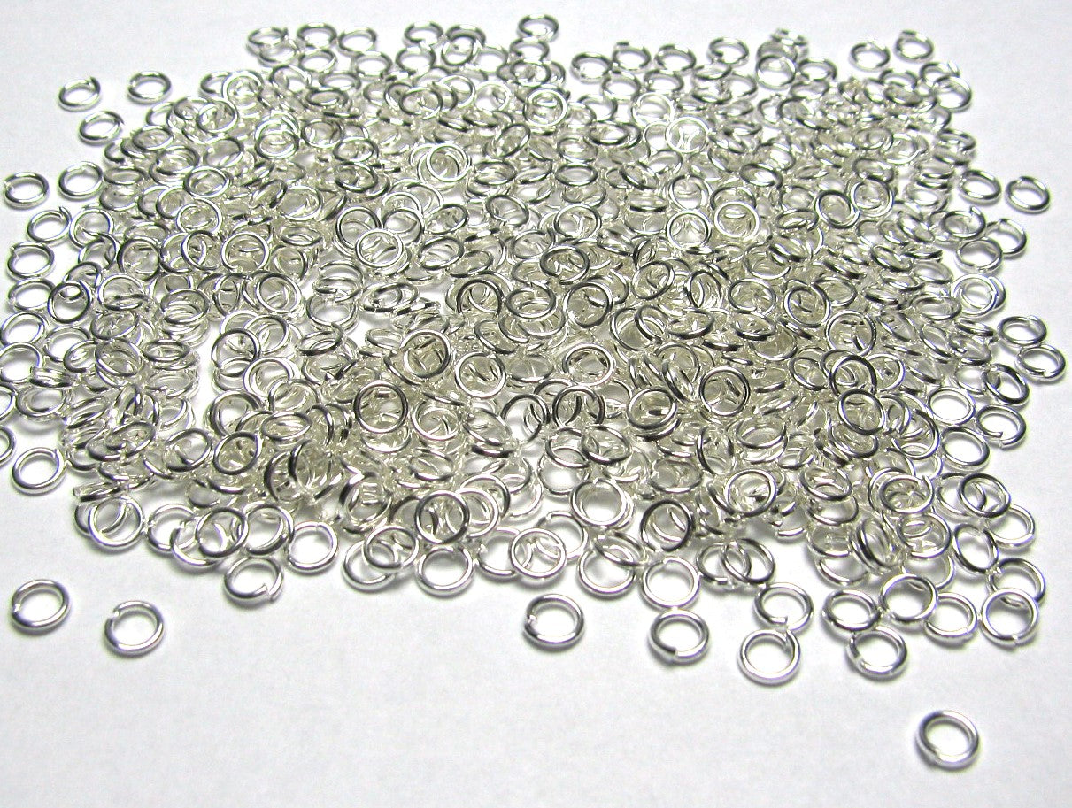 100, 200, 500 oder 1000 Binderinge silberfarben hell, 4mm Biegeringe Ösen Schmuck