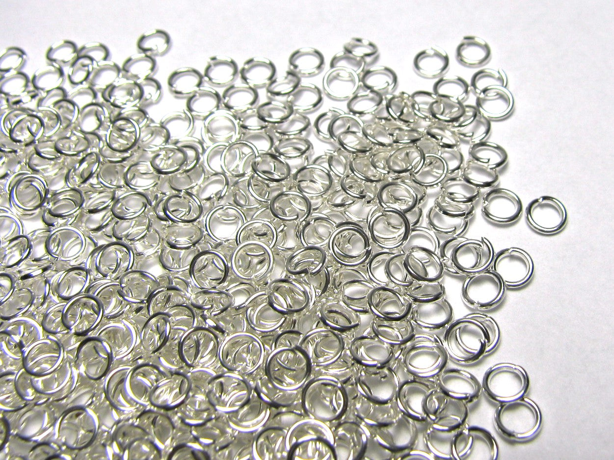 100, 200, 500 oder 1000 Binderinge silberfarben hell, 4mm Biegeringe Ösen Schmuck