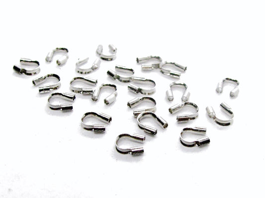 60 Drahtschutz Bügel, 4 mm, Wire Guardian, silberfarben, Perlen basteln