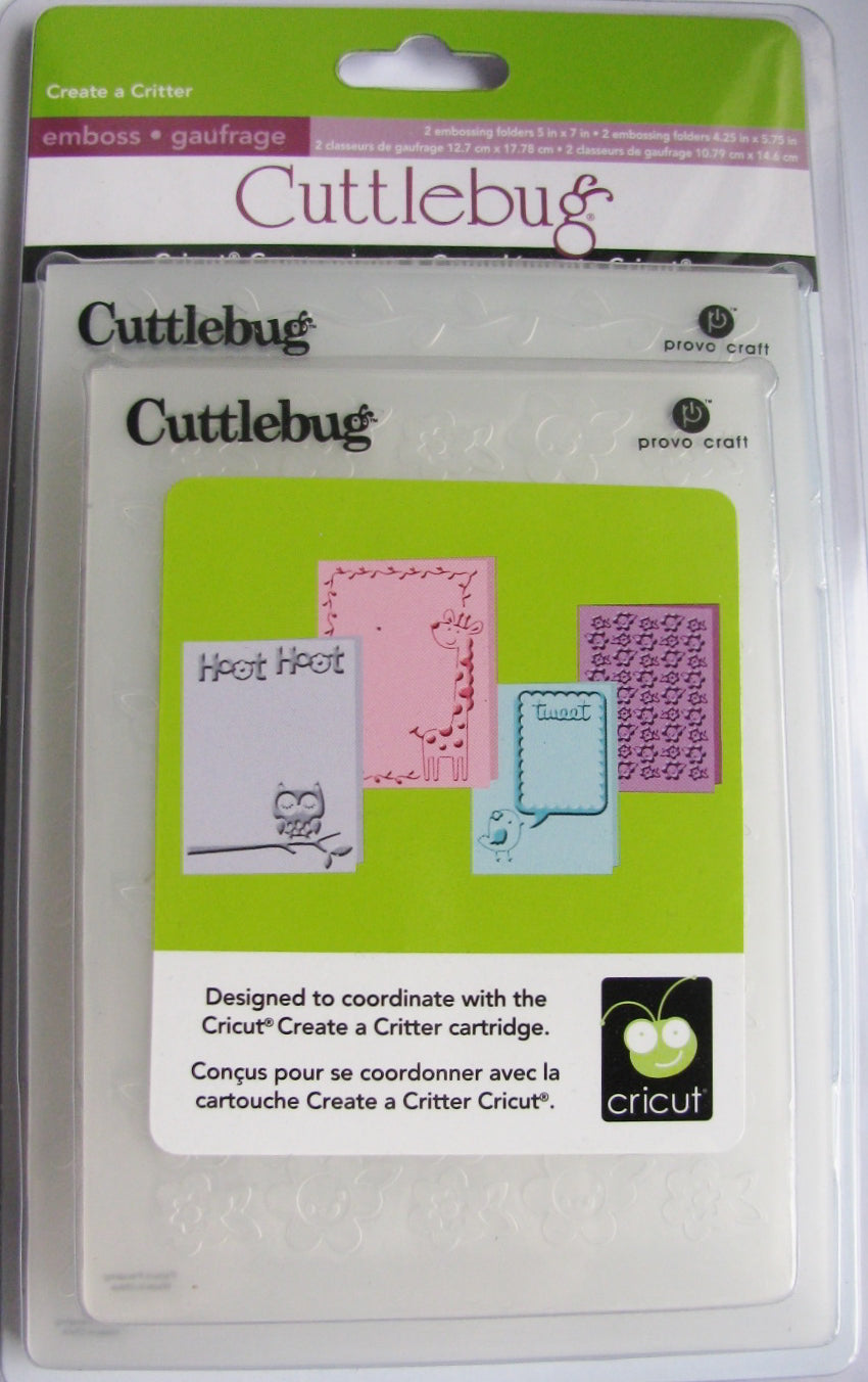 Cuttlebug Create a Critter Embossing, Stanzen Präge Schablone Folder, Cricut