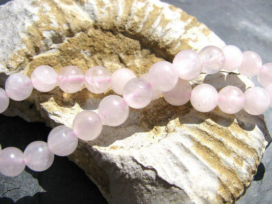 10 Rosenquarz Perlen 6mm, Edelstein, rosa, Schmuck mit Perlen selbst machen