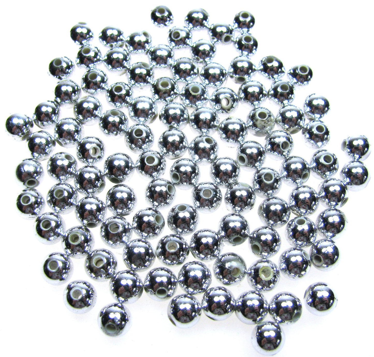 100 Wachsperlen 6 mm, Farbe silber, Hochzeit Deko, Perlen basteln, fädeln
