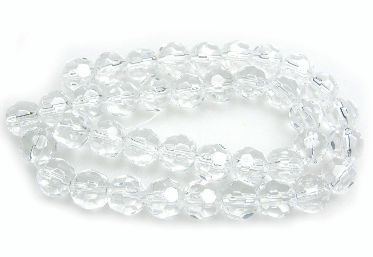 40 Glasperlen facettiert in crystall - farblos 8 mm, Perlen basteln, Schmuck