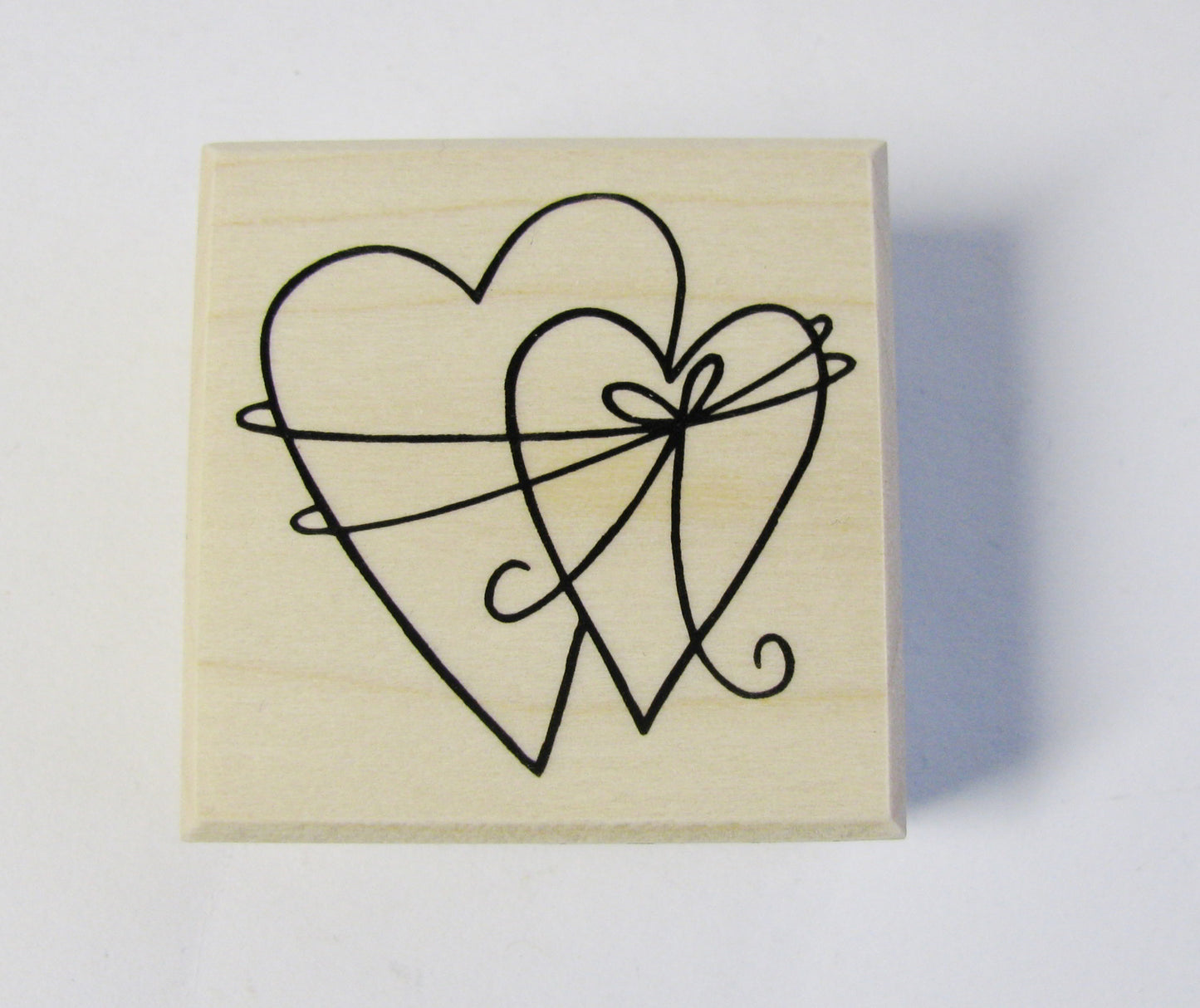 2 verbundene Herzen, Stempel, Hochzeit, Liebe, Karten gestalten Einladung