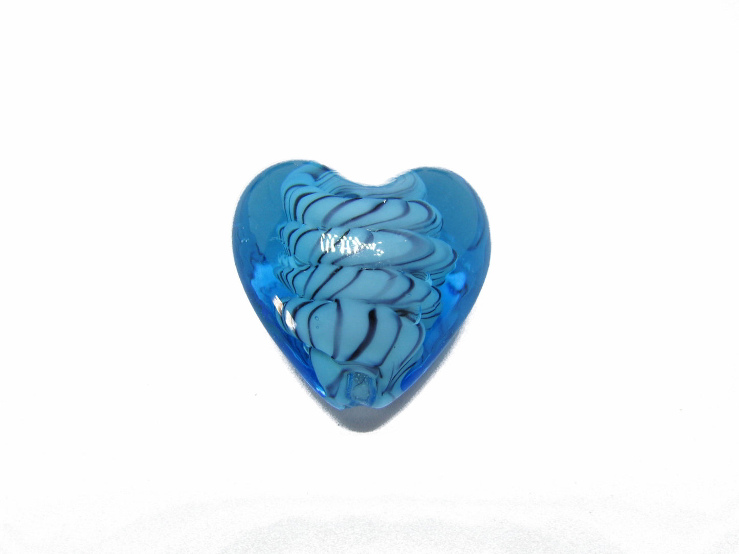 Glasperle Herz groß hellblau, 2,8cm, Schmuck und Perllen basteln, Charms basteln