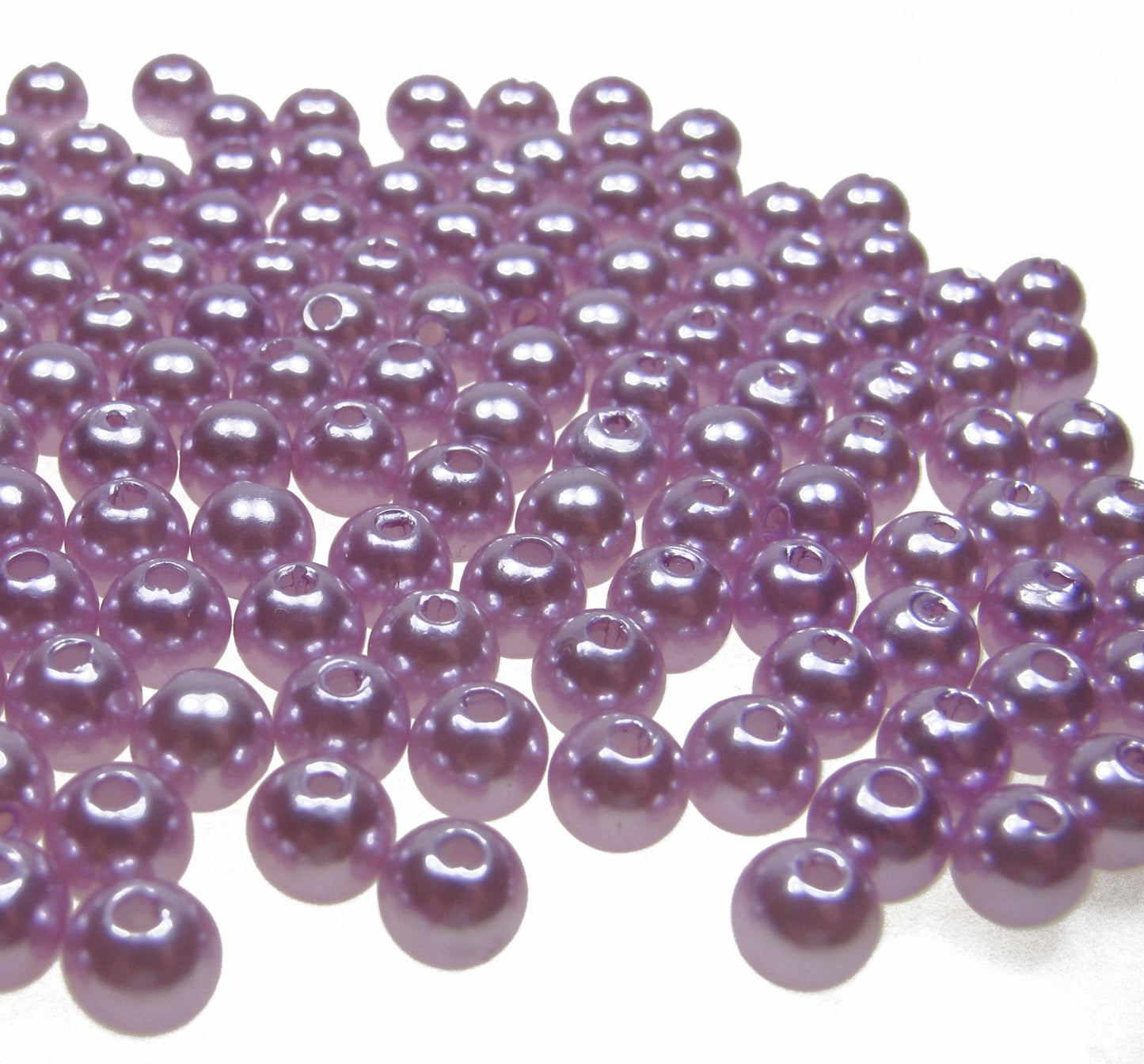 100, 200 o. 400 Wachsperlen 6mm Farbe lila hell, Perlen basteln Kunststoffperlen