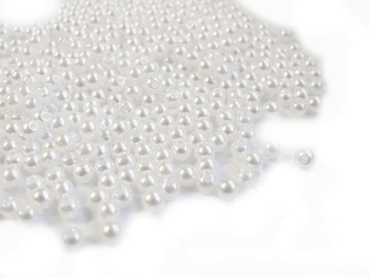 250 o. 500 Wachsperlen weiß 4mm, Perlen basteln  Kunststoffperlen, selbst machen