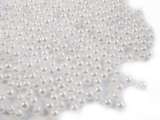 250 o. 500 Wachsperlen weiß 4mm, Perlen basteln  Kunststoffperlen, selbst machen