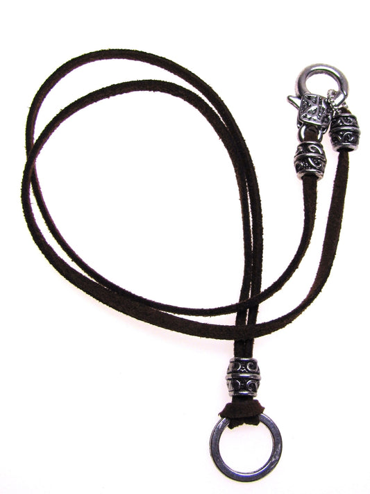 Kurze Halskette Wildlederimitat, Charmsträger, Braun 54 cm, für Anhänger, Charms