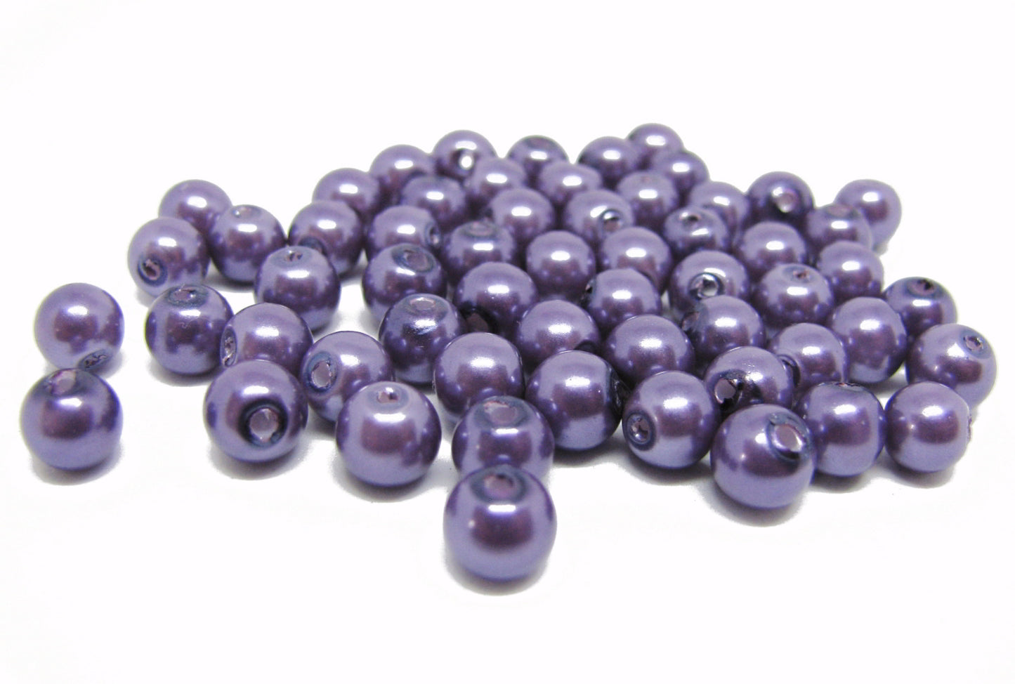 150 Glaswachsperlen 6 mm lila, Schmuck mit Perlen basteln, Glasperlen