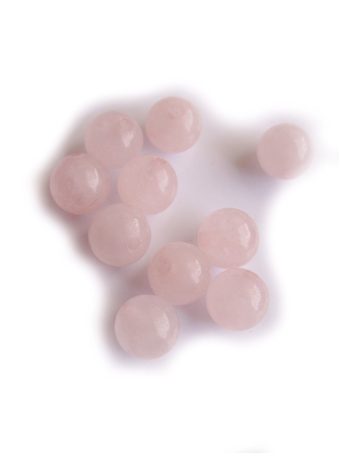 10 Rosenquarz Perlen 6mm, Edelstein, rosa, Schmuck mit Perlen selbst machen