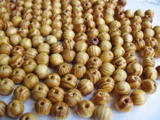 50 o. 100 Holzperlen braun 10,5mm, Schmuck, Perlen basteln, fädeln, Holzmaserung