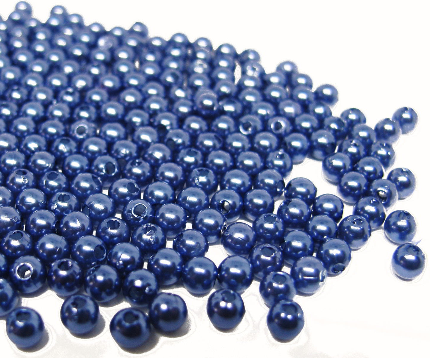 300 Wachsperlen 4mm dunkelblau, basteln, Schmuck selbst machen, Kunststoffperlen