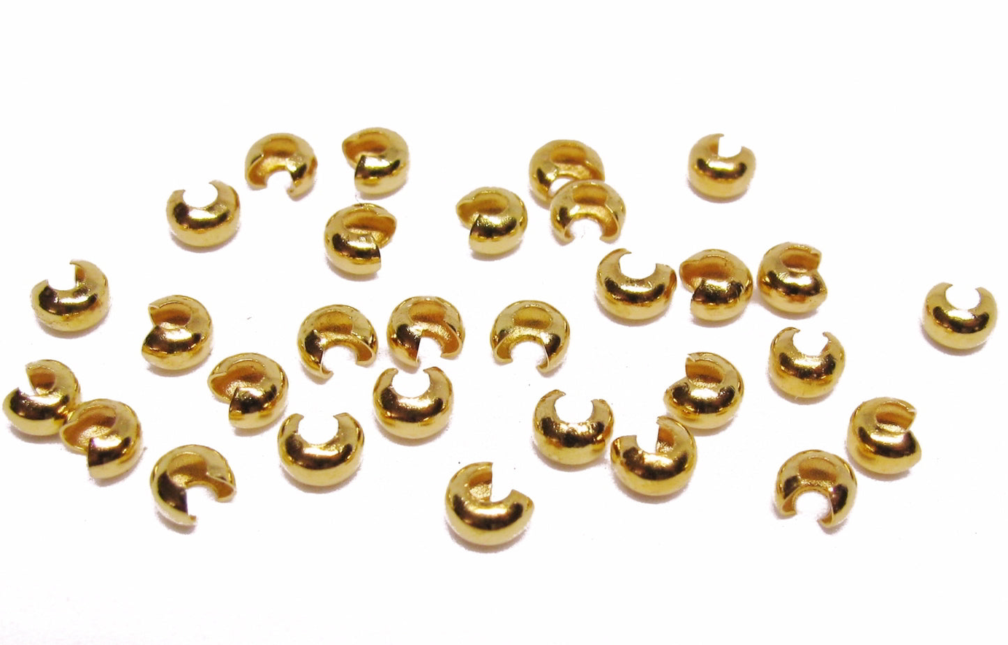 60 Kaschierperlen in goldfarben 4mm, Schmuck, Perlen basteln, Quetschperlen verstecken