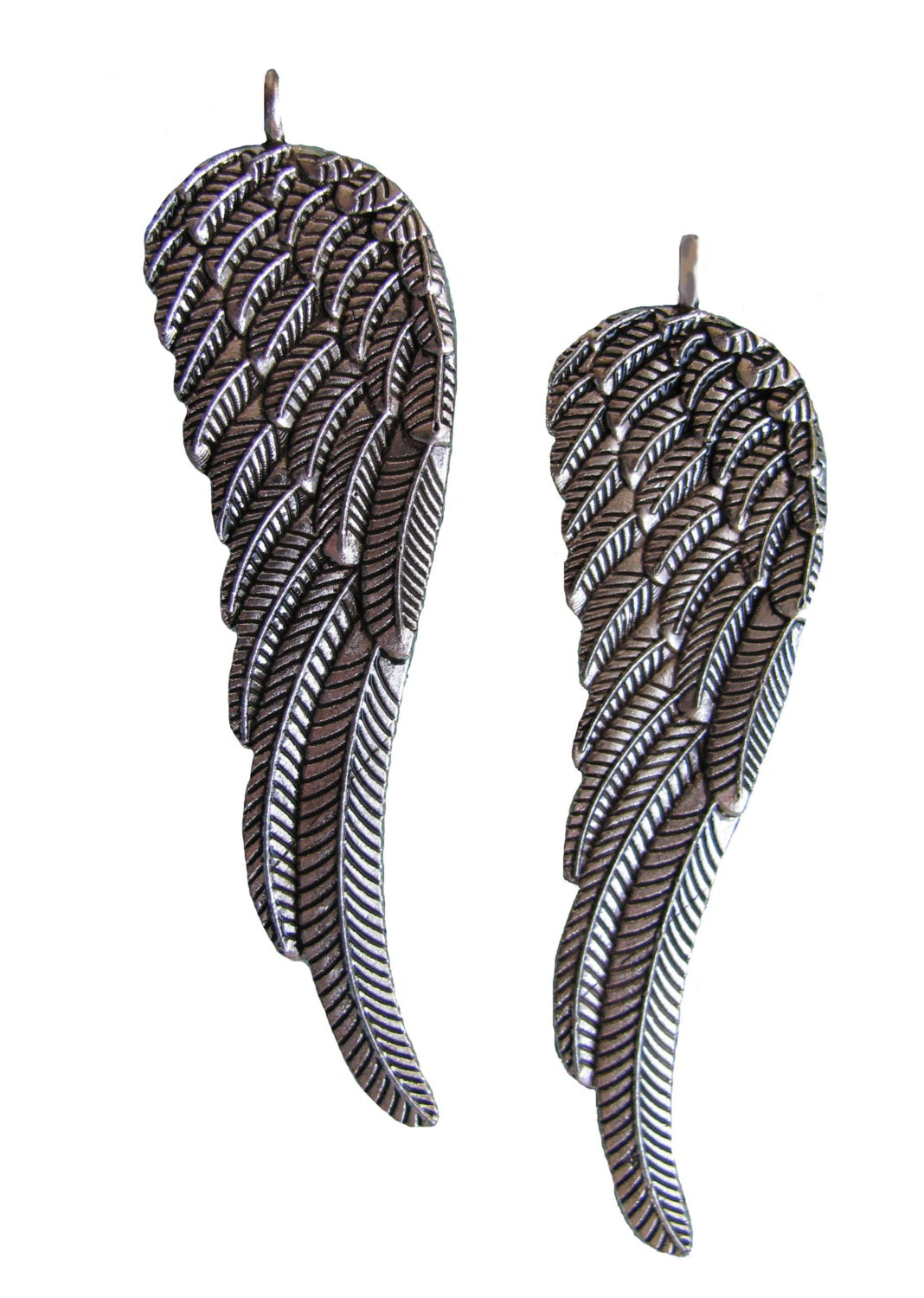 2 Metallanhänger, Flügel, 8cm in silber, Anhänger, Schmuck mit Perlen basteln