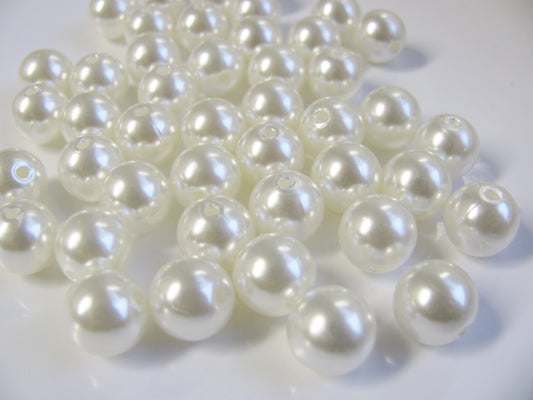 50 Wachsperlen 10mm in cremweiß, Schmuck, Perlen basteln, Dekoration, Hochzeit