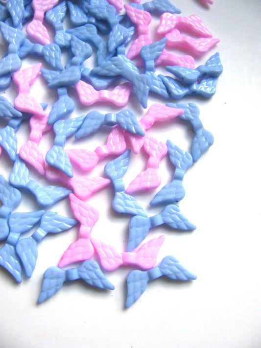 50, 100, 200 o. 500 Engelsflügel Perlen blau rosa Mischung, Schutzengel basteln
