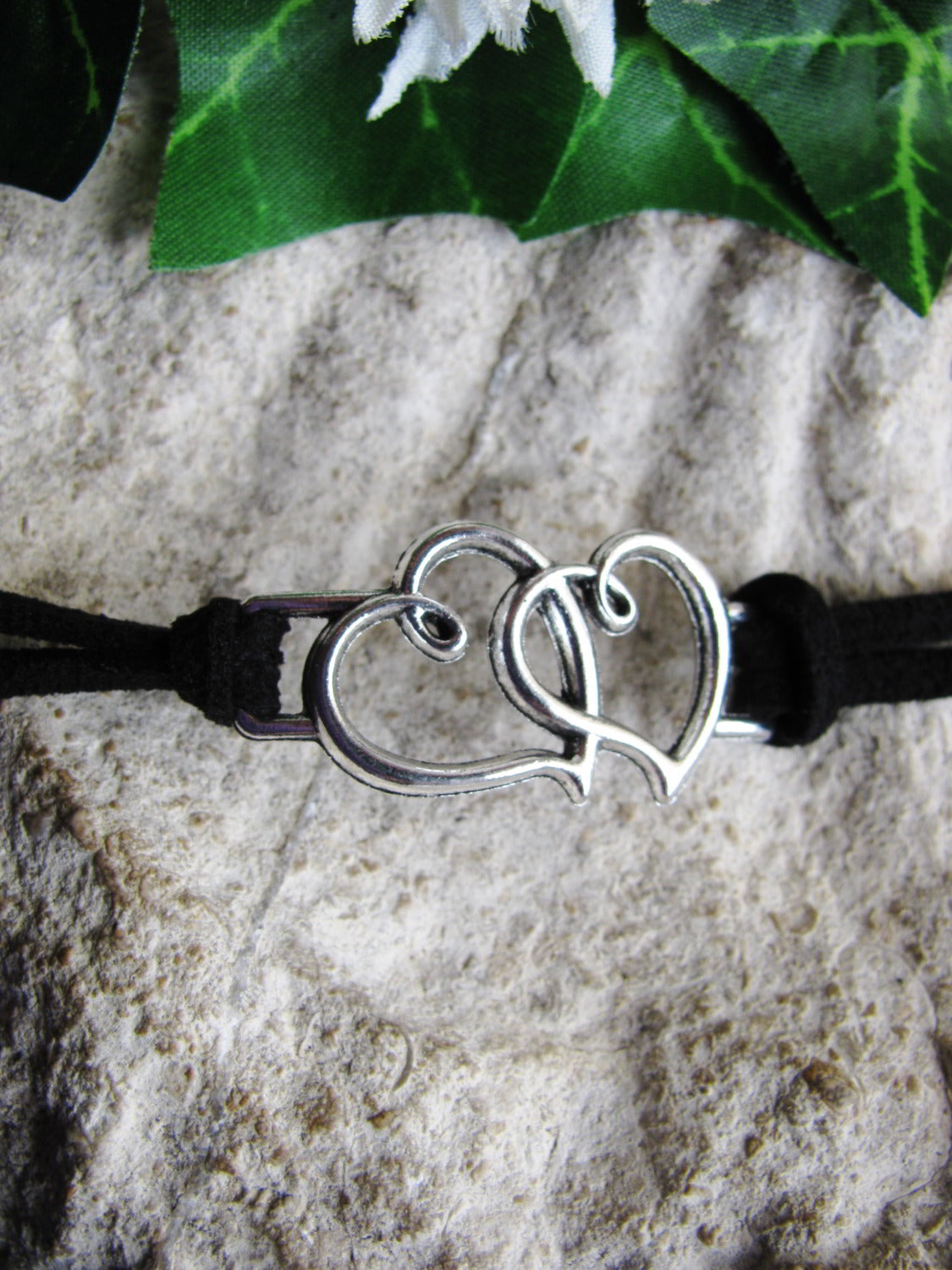 3 Verbinder, Herzen silberfarben 3,25cm, Armbänder selbst machen, für Lederband