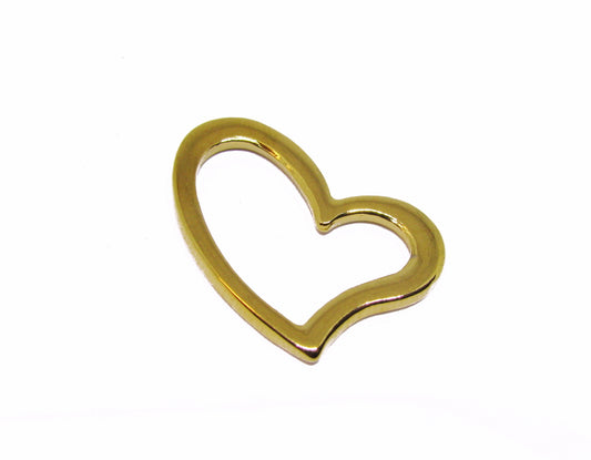 Edelstahl Anhänger Herz Goldfarben 3,4 cm, für Lederband oder Kette und Charms