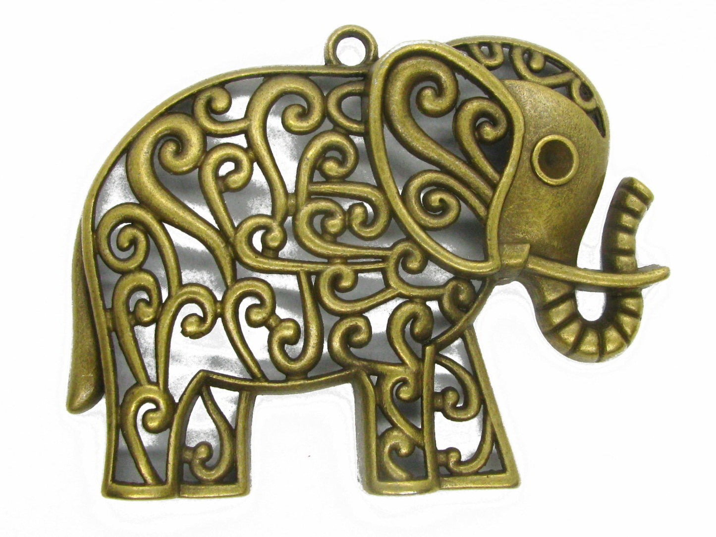 Metallanhänger Elefant, bronzefarben, 4,8 x 6,3 cm, Anhänger, Modeschmuck
