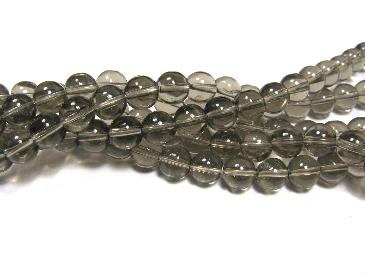 5 Strang Perlen grau transparent 8mm, 210 Stück, Schmuck machen, Zubehör, fädeln