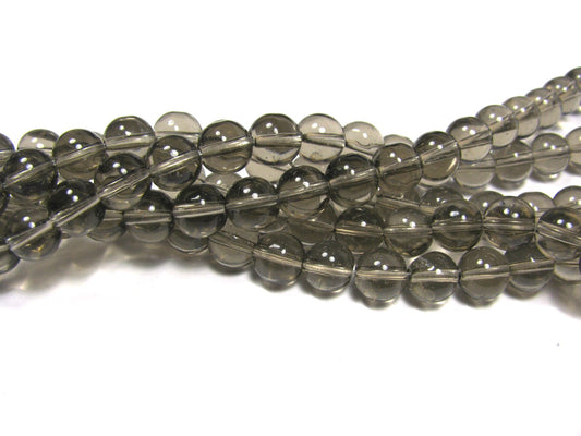 5 Strang Perlen grau transparent 8mm, 210 Stück, Schmuck machen, Zubehör, fädeln