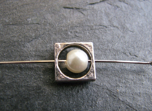 10 Metallperlen Perlenrahmen silberfarben 1,1cm,  Perlen basteln, Schmuck machen