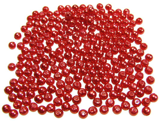 250 Wachsperlen 4mm rot, Schmuck, Perlensterne basteln, Deko, Kunststoffperlen