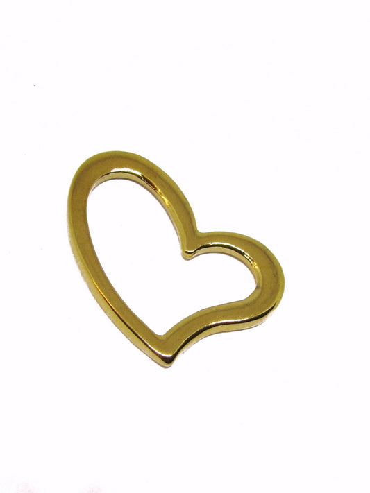 Edelstahl Anhänger Herz Goldfarben 3,4 cm, für Lederband oder Kette und Charms