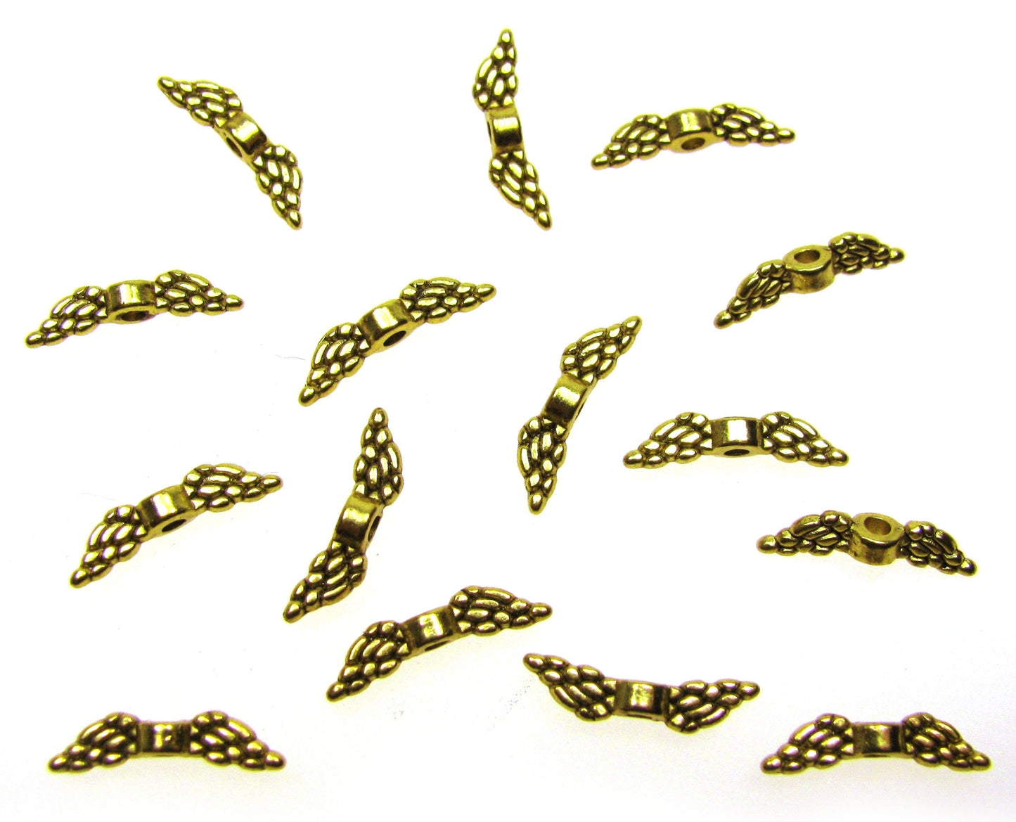 30 Engelsflügel goldfarben 12mm Mikro. Schutzengel mit Perlen basteln, Give away