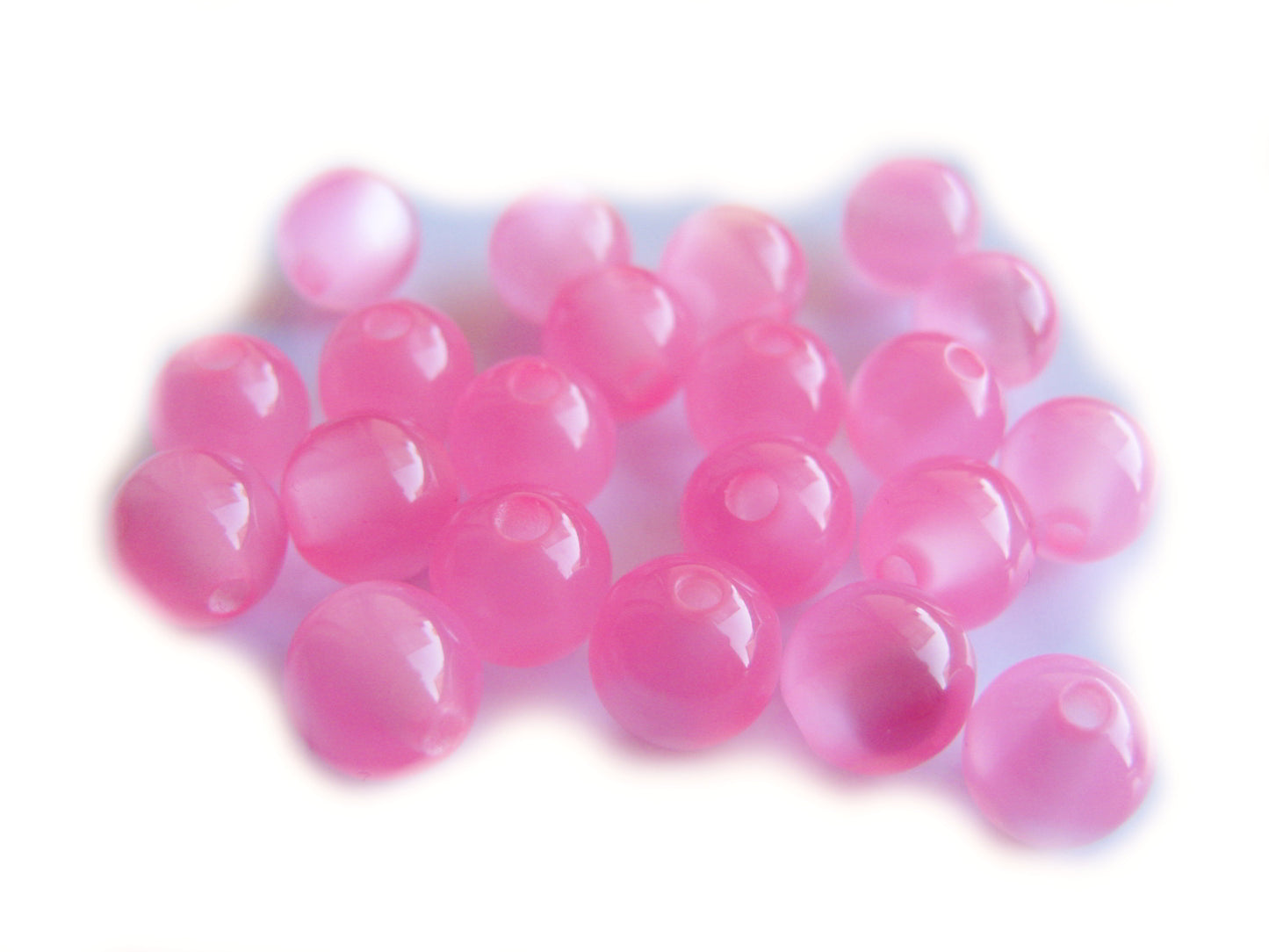 40 Resin Perlen in dunklem rosa 8 mm, Schmuck mit Perlen basteln, Acrylperlen
