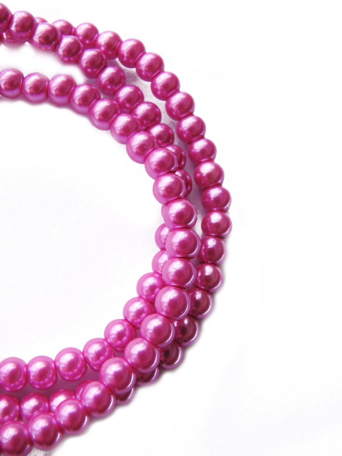 1 Strang Glaswachsperlen 4mm in rosa, 100 Stück, Schmuck mit Perlen basteln