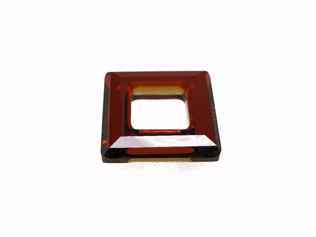 Swarovski Glasanhänger Square Ring, Kristallglas Facettenschliff, Quadrat, Magma
