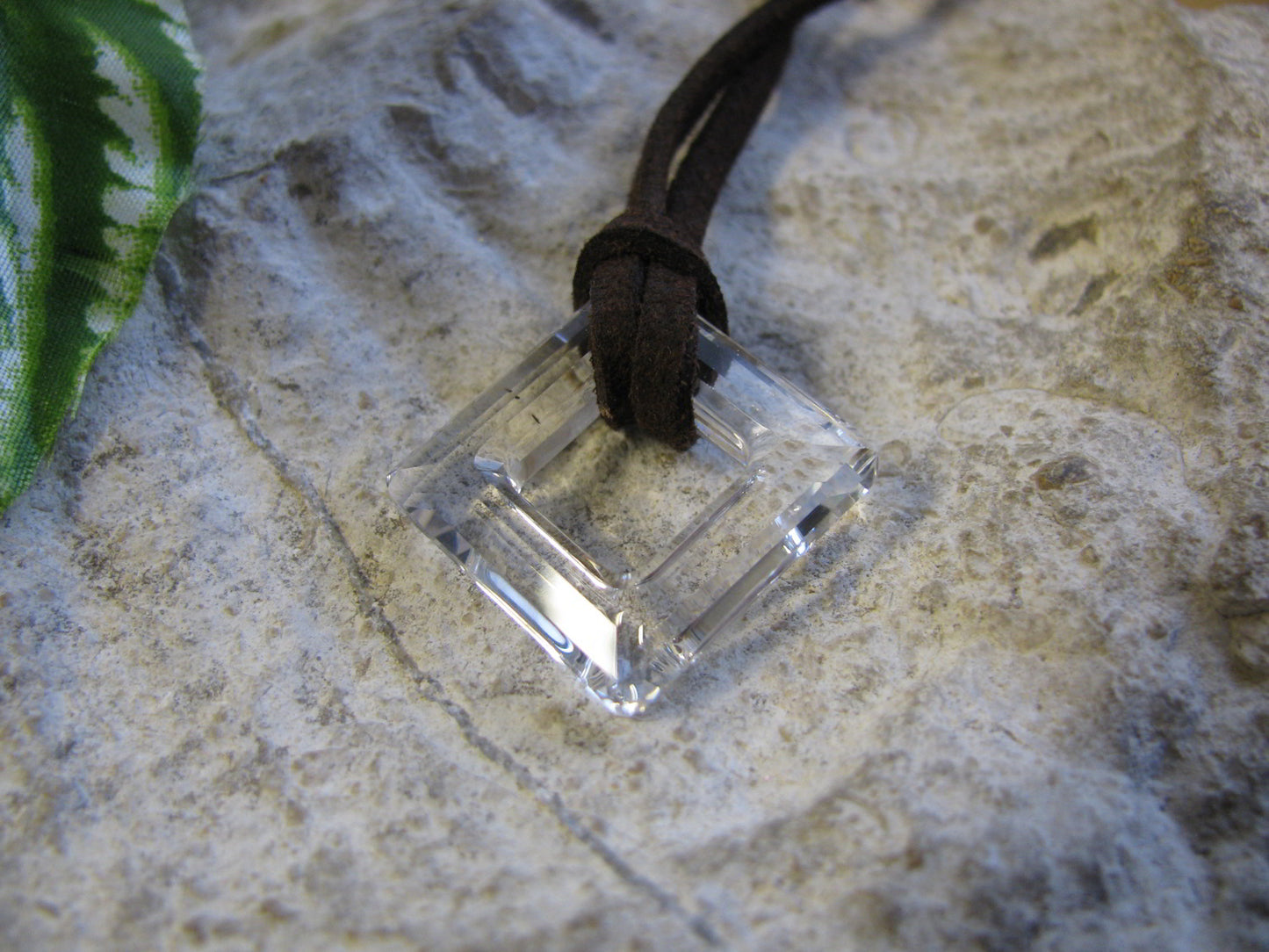 Square Ring groß 2cm crystal von Swarovski, Kristallglas Facettenschliff farblos