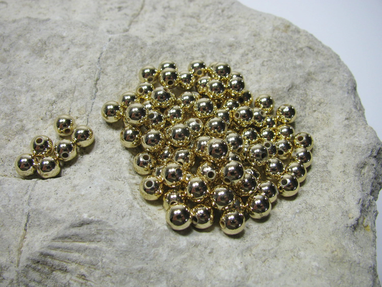 100 Wachsperlen, 6 mm in gold, zur Hochzeit, Deko, Schmuck basteln, Perlensterne
