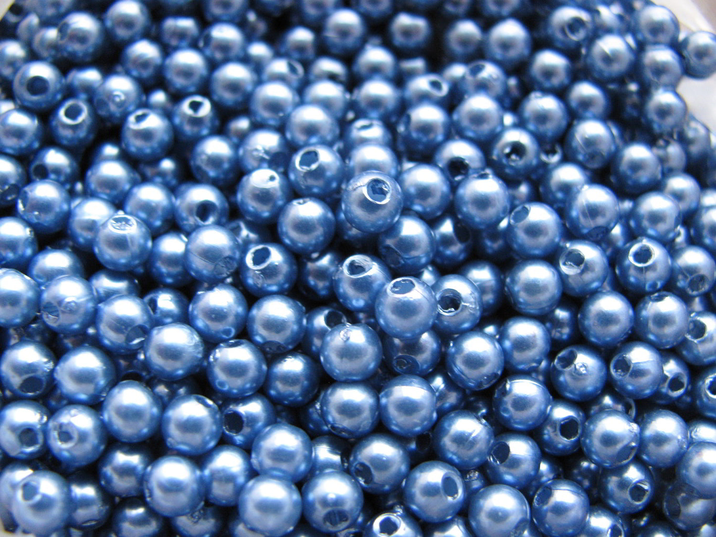 500 Wachsperlen, blau 4mm, Perlen basteln, dunkelblau, glänzend, Schmuck machen