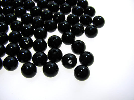 50, 100 o. 200 Wachsperlen schwarz 8 mm, rund,fädeln, Schmuck mit Perlen basteln