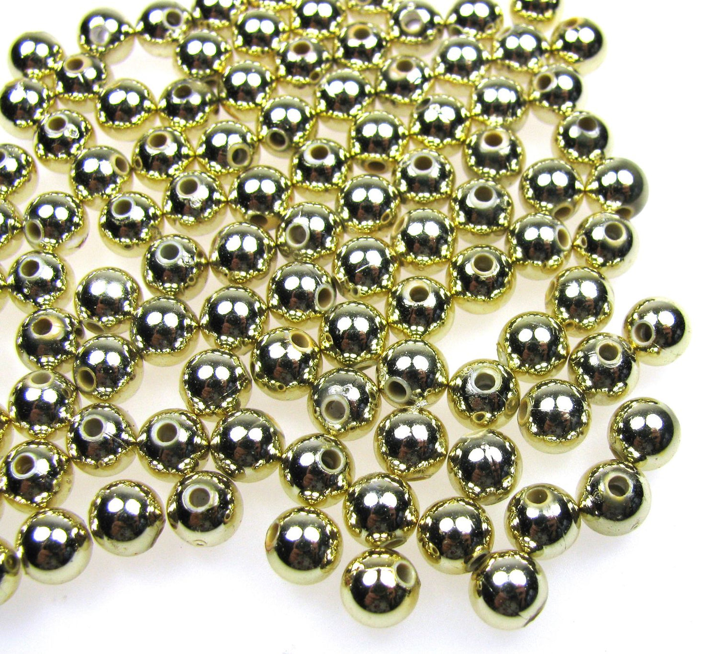 100 Wachsperlen 6mm Gold glänzend, Deko Hochzeit, Perlen basteln, Perlensterne