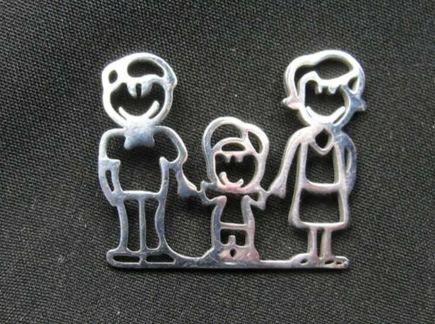 Edelstahl Verbinder Familie 2,8cm, Vater, Mutter, Kind, silberfarben, Aufleger