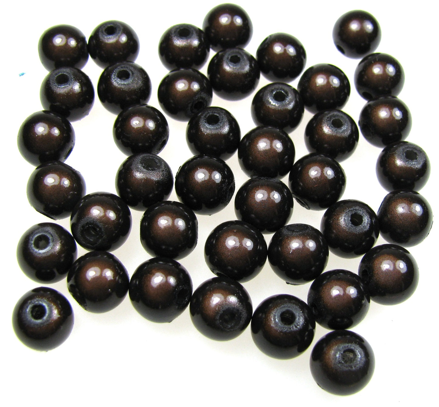 40 Miracle Beads braun, 8mm, 3D Effekt, reflektierend, Perlen, dunkelbraun