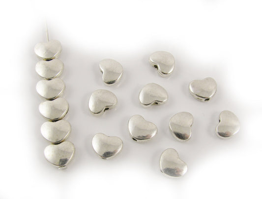 Herz Perlen silberfarben, 10 Stück, 8mm, Zwischenperle, fädeln, Schmuck basteln