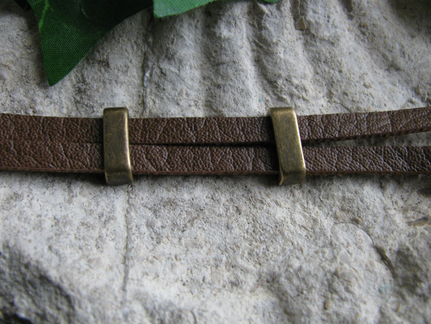 20 Schiebeperlen Farbe Bronze 13mm für Lederbänder, Stoffbänder, Slider fädeln