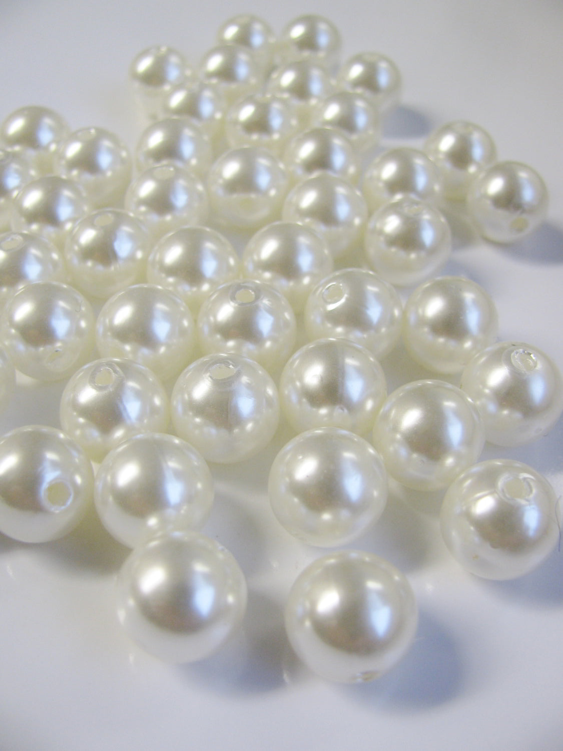 50 Wachsperlen 10mm in cremweiß, Schmuck, Perlen basteln, Dekoration, Hochzeit