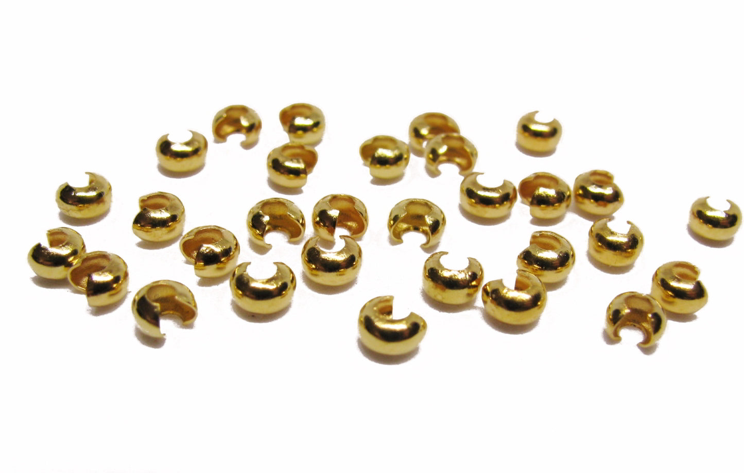 60 Kaschierperlen in goldfarben 4mm, Schmuck, Perlen basteln, Quetschperlen verstecken