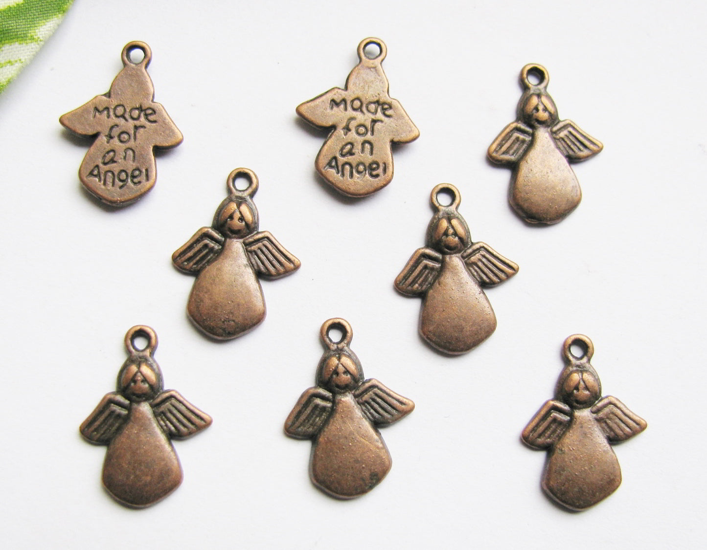 8 Metallanhänger, Made for an Angel Farbe Kupfer, Schmuck und Perlen basteln