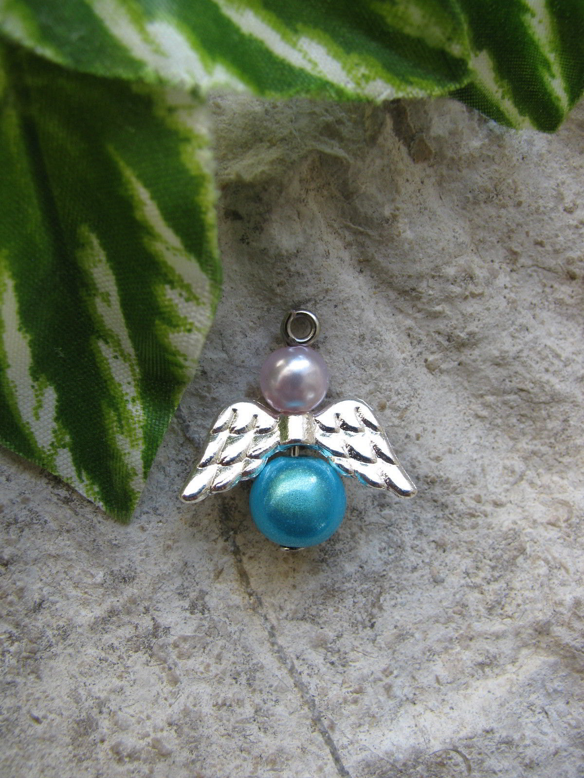 10 Metallperlen Flügel in silber hell, 1,95 cm Schutzengel mit Perlen basteln